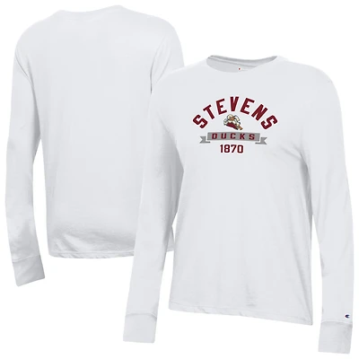 Women's Champion  White Stevens Institute of Technology Ducks Core Long Sleeve T-Shirt