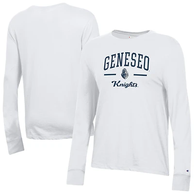 Women's Champion  White SUNY Geneseo Knights Core Long Sleeve T-Shirt