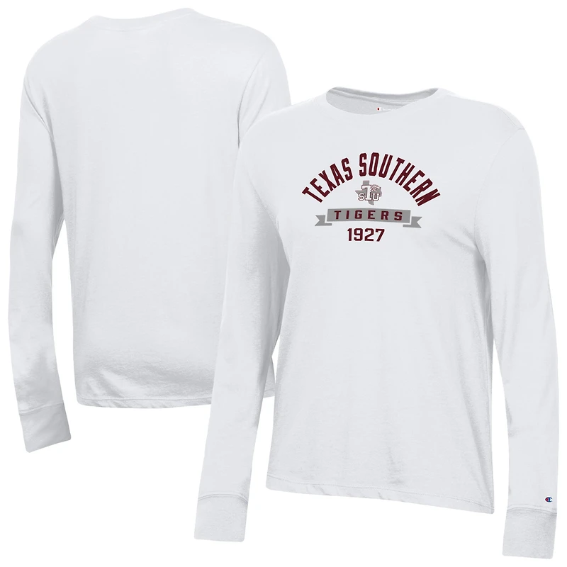 Women's Champion  White Texas Southern Tigers Core Long Sleeve T-Shirt