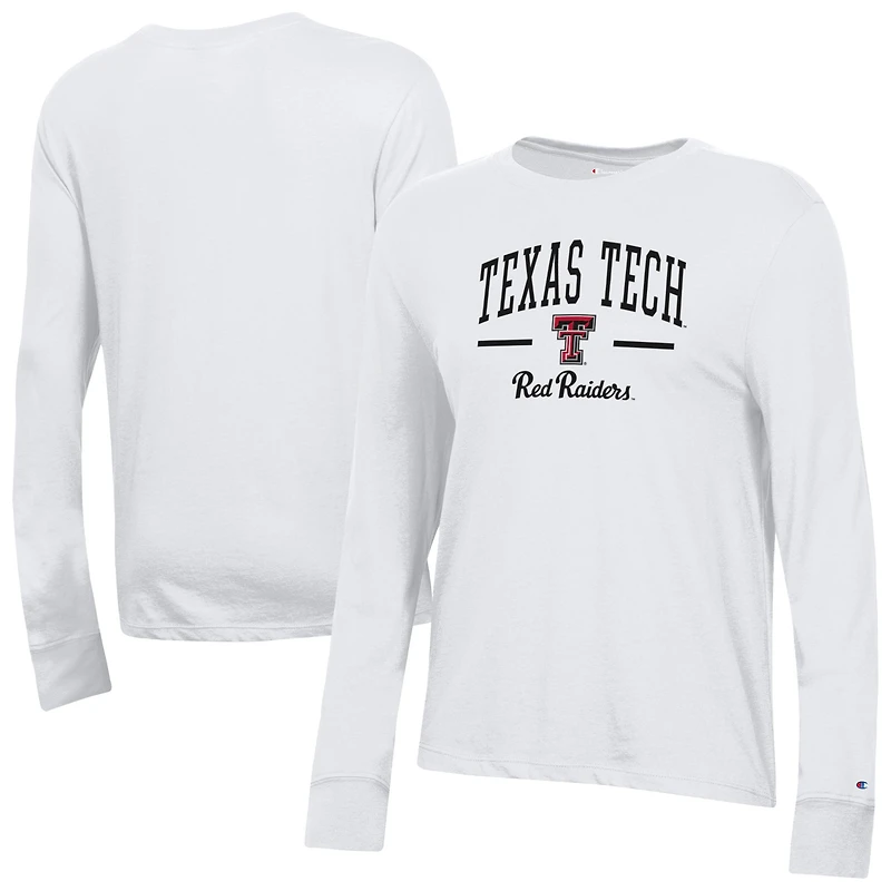Women's Champion  White Texas Tech Red Raiders Core Long Sleeve T-Shirt