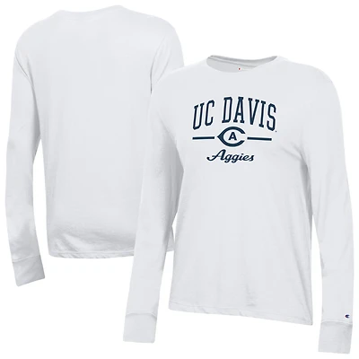Women's Champion  White UC Davis Aggies Core Long Sleeve T-Shirt