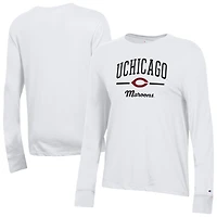 Women's Champion  White UChicago Maroons Core Long Sleeve T-Shirt
