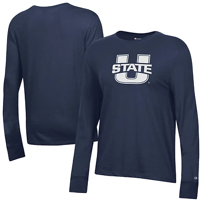Women's Champion  Navy Utah State Aggies Core Long Sleeve T-Shirt