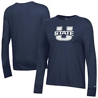 Women's Champion  Navy Utah State Aggies Core Long Sleeve T-Shirt