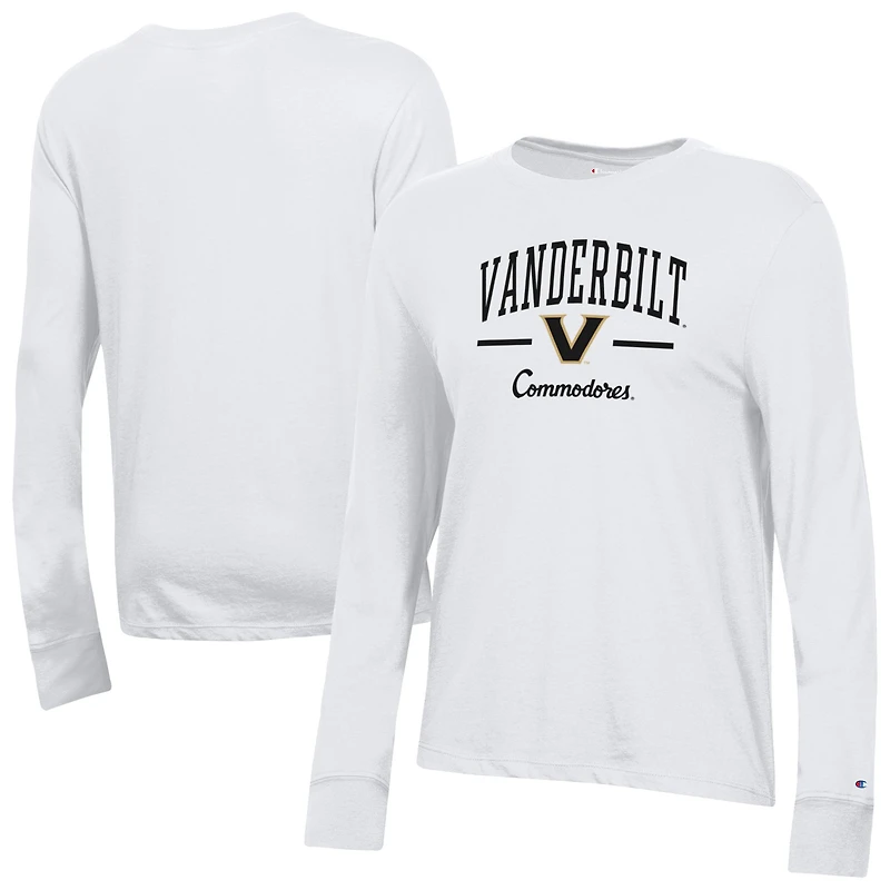Women's Champion  White Vanderbilt Commodores Core Long Sleeve T-Shirt