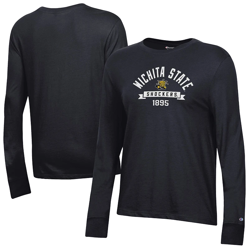 Women's Champion Black Wichita State Shockers Core Long Sleeve T-Shirt