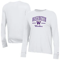 Women's Champion  White Washington Huskies Core Long Sleeve T-Shirt