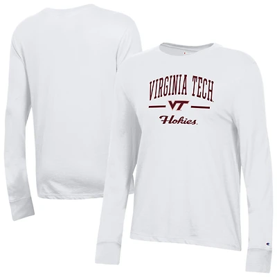Women's Champion  White Virginia Tech Hokies Core Long Sleeve T-Shirt