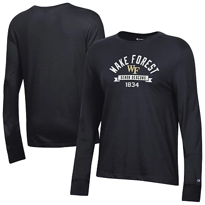 Women's Champion  Black Wake Forest Demon Deacons Core Long Sleeve T-Shirt