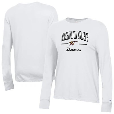 Women's Champion  White Washington College Shoremen Core Long Sleeve T-Shirt