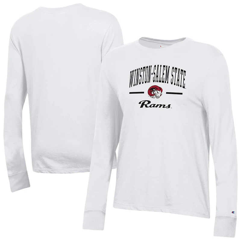 Women's Champion  White Winston-Salem State Rams Core Long Sleeve T-Shirt