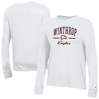 Women's Champion  White Winthrop Eagles Core Long Sleeve T-Shirt
