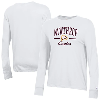 Women's Champion  White Winthrop Eagles Core Long Sleeve T-Shirt