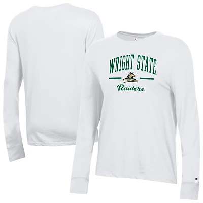 Women's Champion White Wright State Raiders Core Long Sleeve T-Shirt