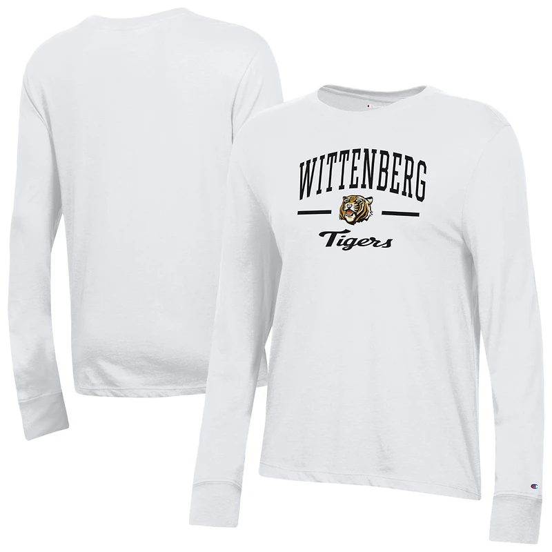 Women's Champion  White Wittenberg University Tigers Core Long Sleeve T-Shirt