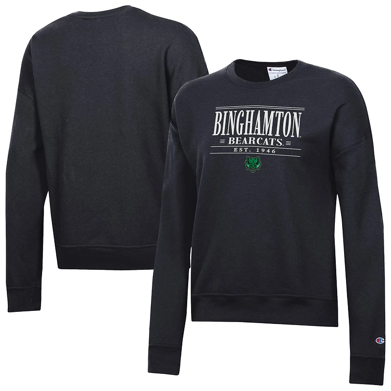 Women's Champion Black Binghamton Bearcats Powerblend Pullover Sweatshirt