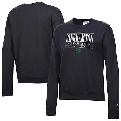 Women's Champion  Black Binghamton Bearcats Powerblend Pullover Sweatshirt