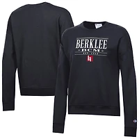 Women's Champion  Black Berklee College of Music Powerblend Pullover Sweatshirt