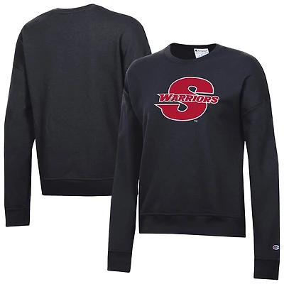 Women's Champion  Black Cal State Stanislaus Warriors Powerblend Pullover Sweatshirt