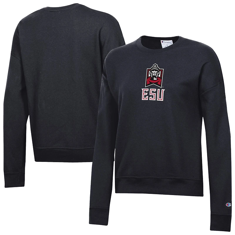 Women's Champion Black East Stroudsburg Warriors Powerblend Pullover Sweatshirt