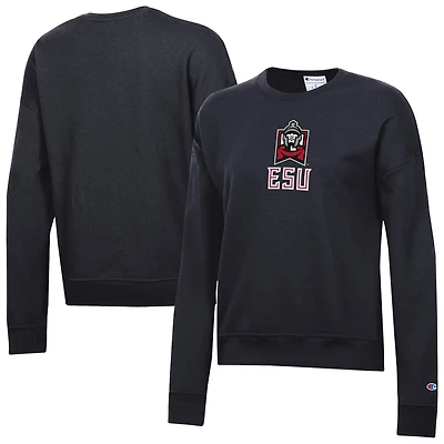Women's Champion Black East Stroudsburg Warriors Powerblend Pullover Sweatshirt