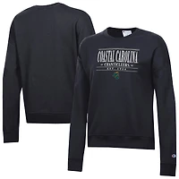Women's Champion  Black Coastal Carolina Chanticleers Powerblend Pullover Sweatshirt