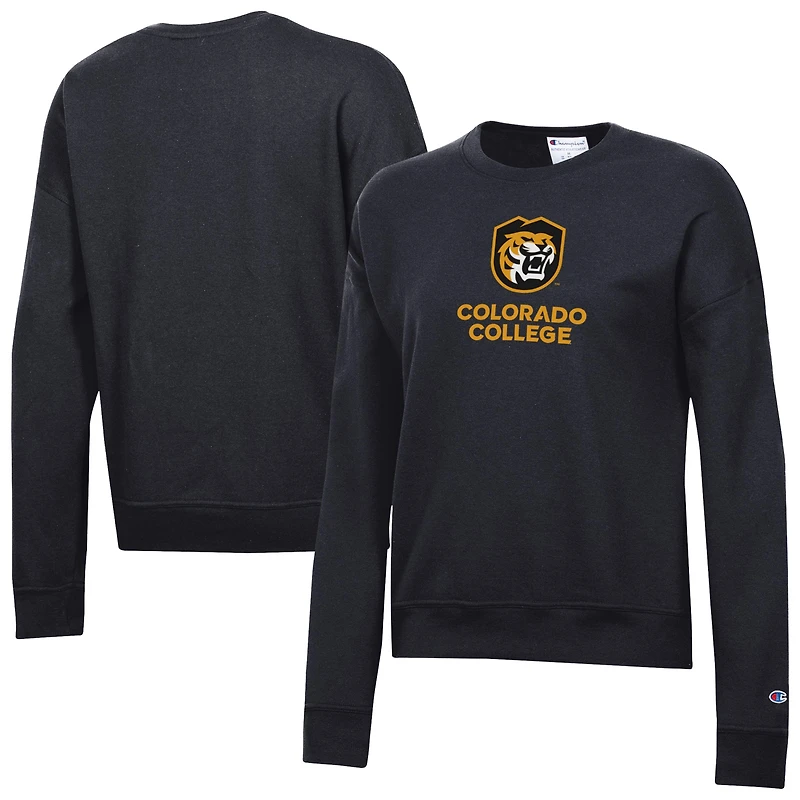 Women's Champion Black Colorado College Tigers Powerblend Pullover Sweatshirt