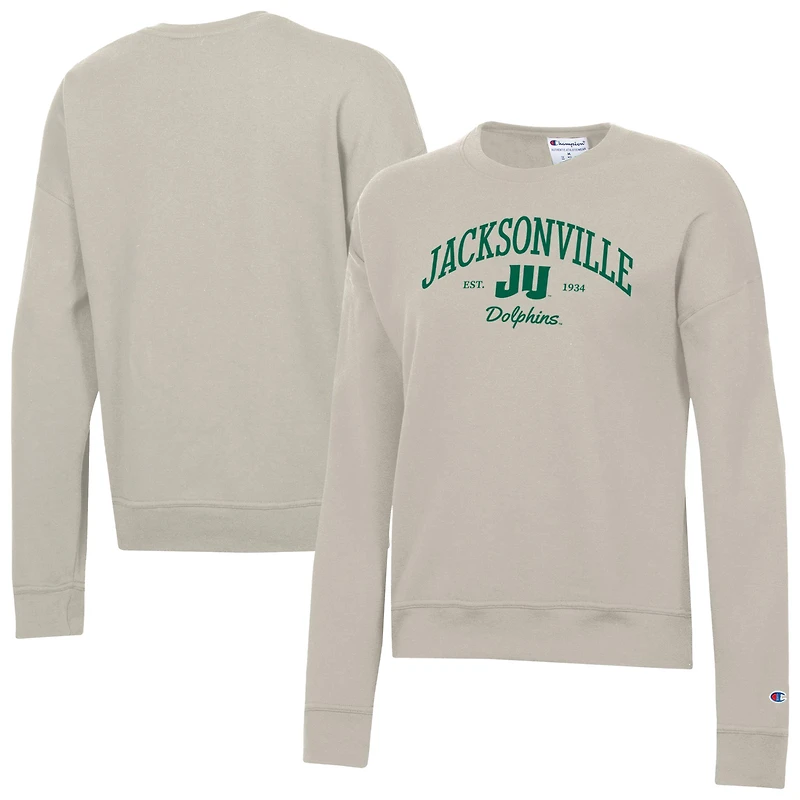 Women's Champion  Oatmeal JU Dolphins Powerblend Pullover Sweatshirt