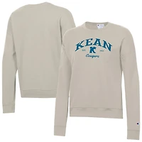 Women's Champion  Oatmeal Kean University Cougars Powerblend Pullover Sweatshirt