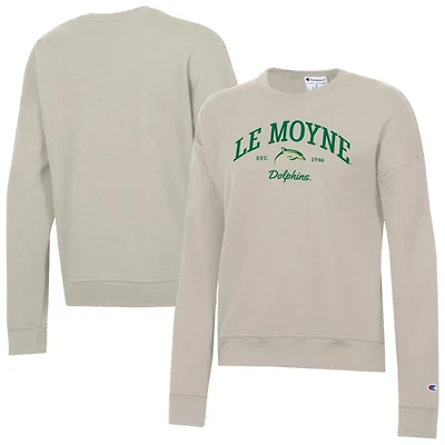 Women's Champion  Oatmeal Le Moyne Dolphins Powerblend Pullover Sweatshirt