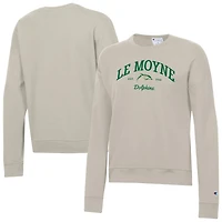 Women's Champion  Oatmeal Le Moyne Dolphins Powerblend Pullover Sweatshirt