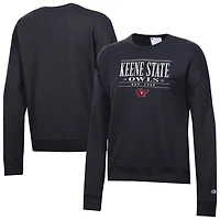 Women's Champion  Black Keene State Owls Powerblend Pullover Sweatshirt