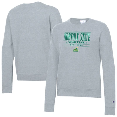 Women's Champion  Gray Norfolk State Spartans Powerblend Pullover Sweatshirt