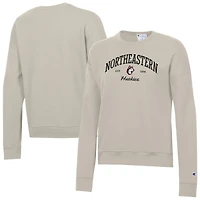 Women's Champion  Oatmeal Northeastern Huskies Powerblend Pullover Sweatshirt