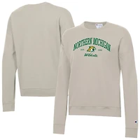 Women's Champion  Oatmeal Northern Michigan Wildcats Powerblend Pullover Sweatshirt