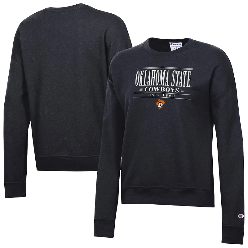 Women's Champion Black Oklahoma State Cowboys Powerblend Pullover Sweatshirt