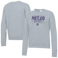 Women's Champion  Gray Portland Pilots Powerblend Pullover Sweatshirt