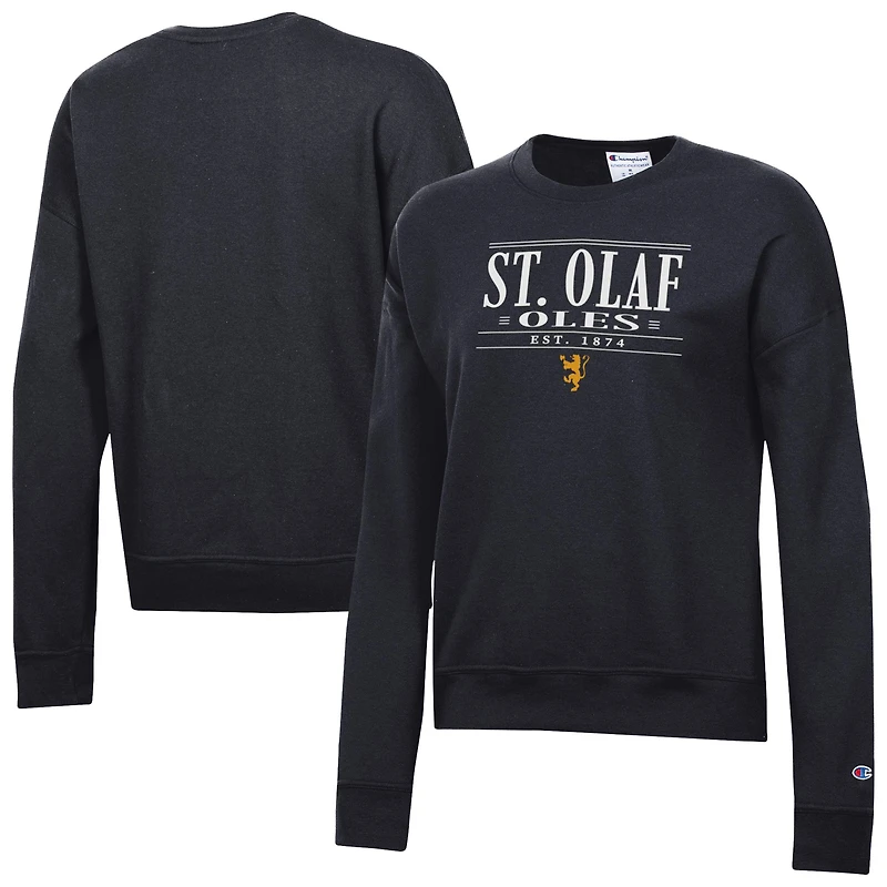Women's Champion Black St. Olaf Oles Powerblend Pullover Sweatshirt