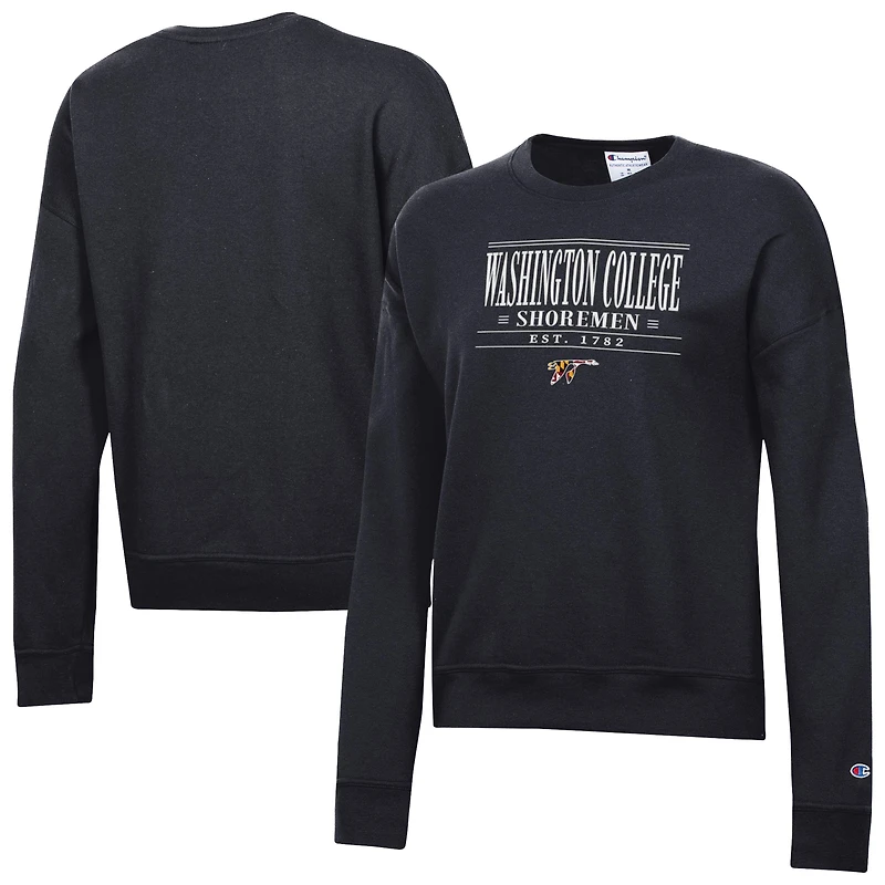 Women's Champion Black Washington College Shoremen Powerblend Pullover Sweatshirt