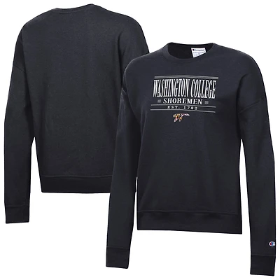 Women's Champion Black Washington College Shoremen Powerblend Pullover Sweatshirt