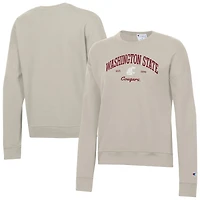 Women's Champion  Oatmeal Washington State Cougars Powerblend Pullover Sweatshirt