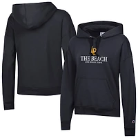 Women's Champion  Black Cal State Long Beach The Beach Powerblend Fleece Pullover Hoodie
