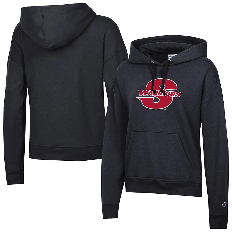 Women's Champion  Black Cal State Stanislaus Warriors Powerblend Fleece Pullover Hoodie