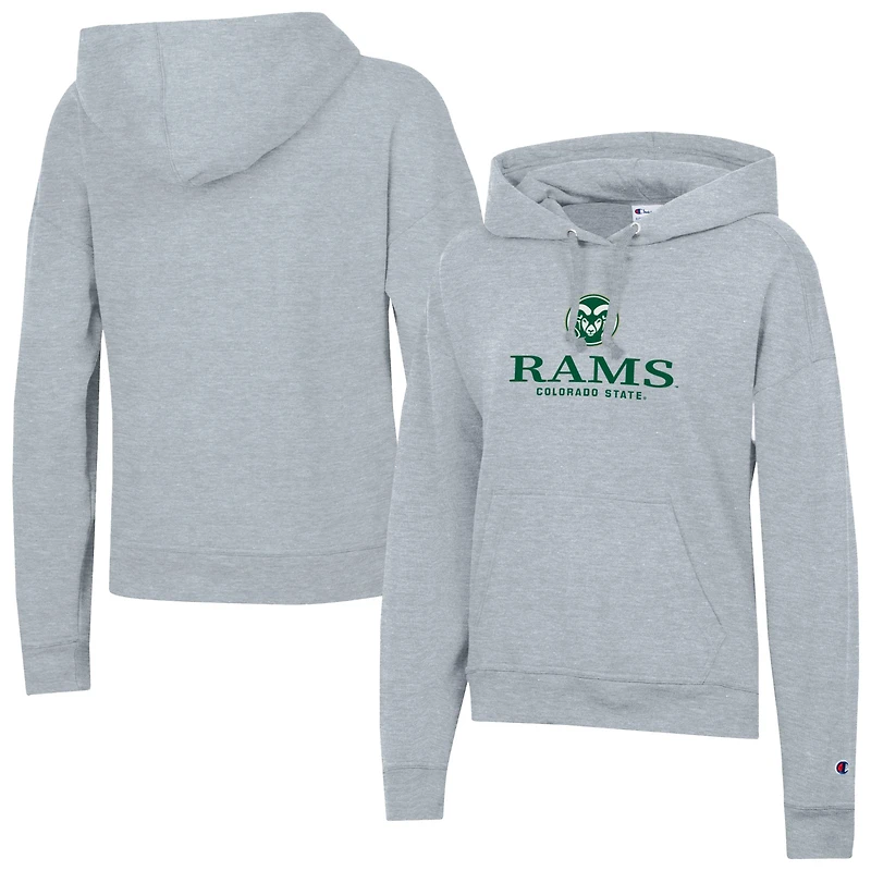 Women's Champion  Gray Colorado State Rams Powerblend Fleece Pullover Hoodie