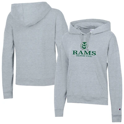 Women's Champion  Gray Colorado State Rams Powerblend Fleece Pullover Hoodie