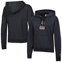 Women's Champion  Black East Stroudsburg Warriors Powerblend Fleece Pullover Hoodie