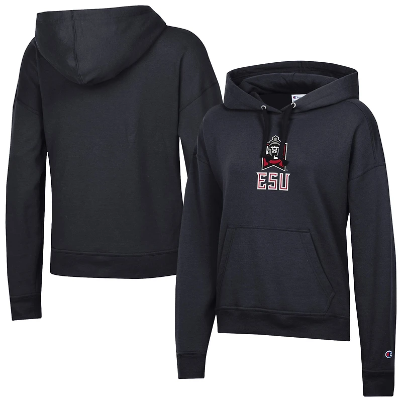 Women's Champion  Black East Stroudsburg Warriors Powerblend Fleece Pullover Hoodie