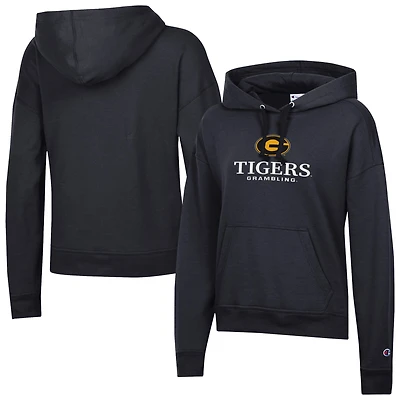 Women's Champion  Black Grambling Tigers Powerblend Fleece Pullover Hoodie