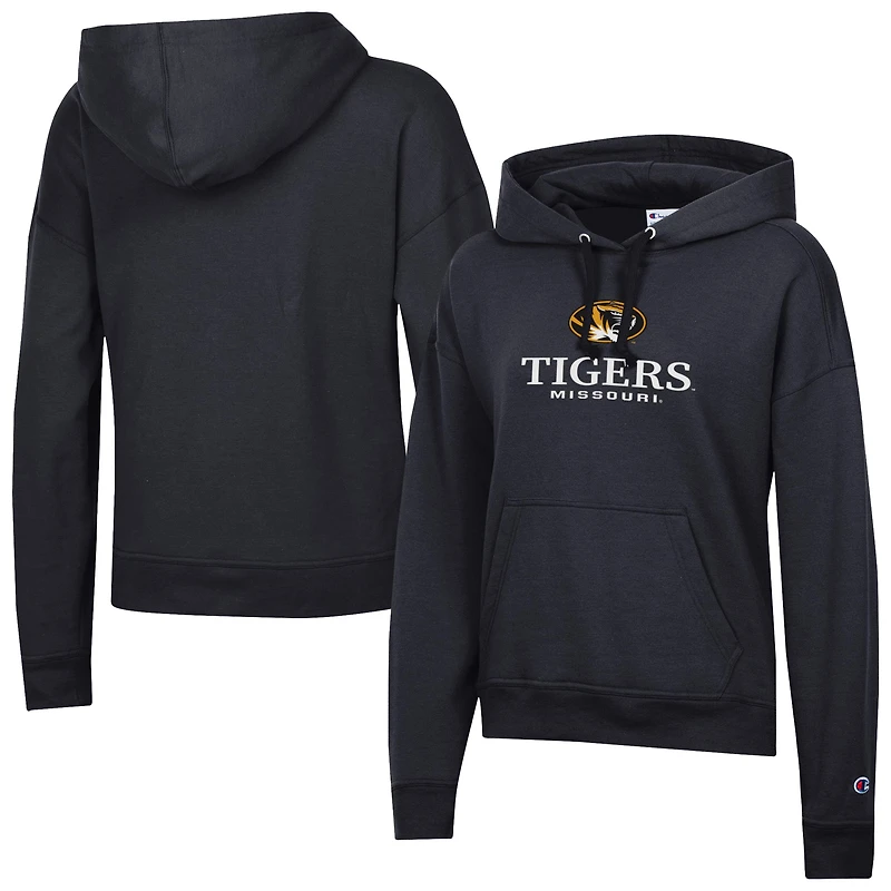 Women's Champion  Black Missouri Tigers Powerblend Fleece Pullover Hoodie