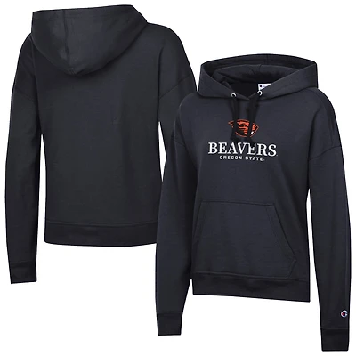 Women's Champion  Black Oregon State Beavers Powerblend Fleece Pullover Hoodie